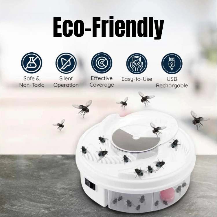 USB-Powered Silent Fly Trap with Eco-Friendly Bait Stations