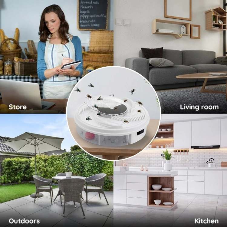 USB-Powered Silent Fly Trap with Eco-Friendly Bait Stations