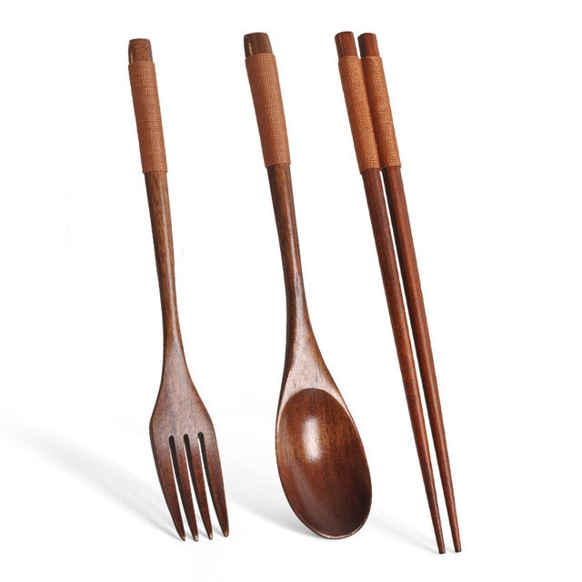 Japanese Ceramic Ramen Bowl with Utensil Set