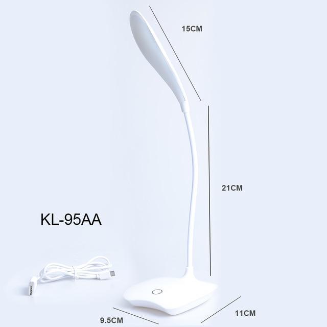 Dimmable LED Desk Lamp with Touch Switch and USB Rechargeable Battery