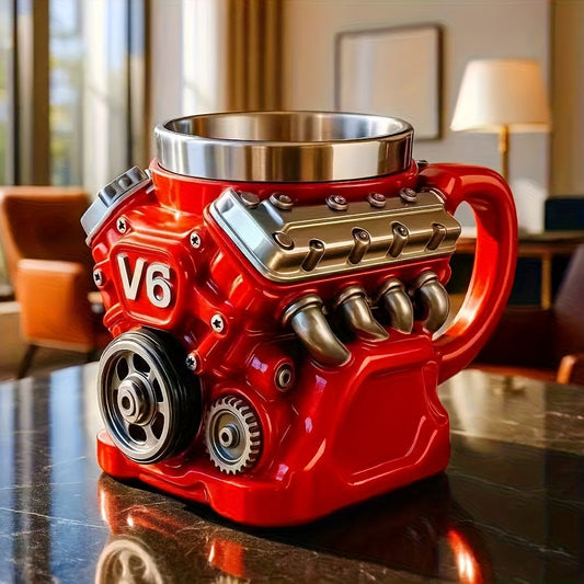 Engine-Shaped Coffee Mug for Car Enthusiasts