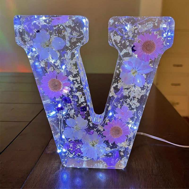 Dried Flower Alphabet Night Light