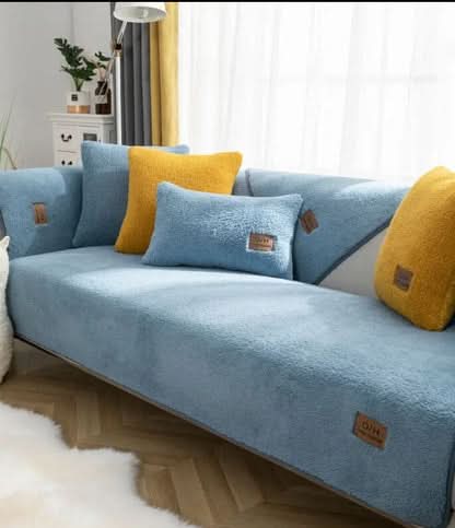 Sherpa Fleece Sofa Cover with Non-Slip Backing