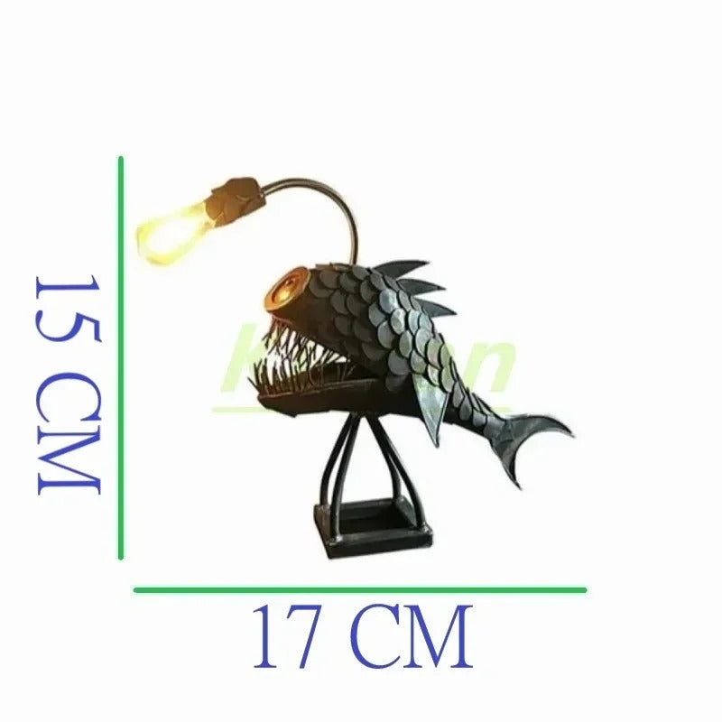 Steampunk Angler Fish Floor Lamp with Adjustable Arm