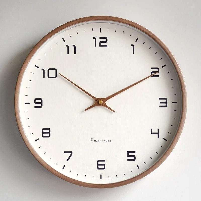 Minimalist Nordic Wall Clock in Metal and Wood