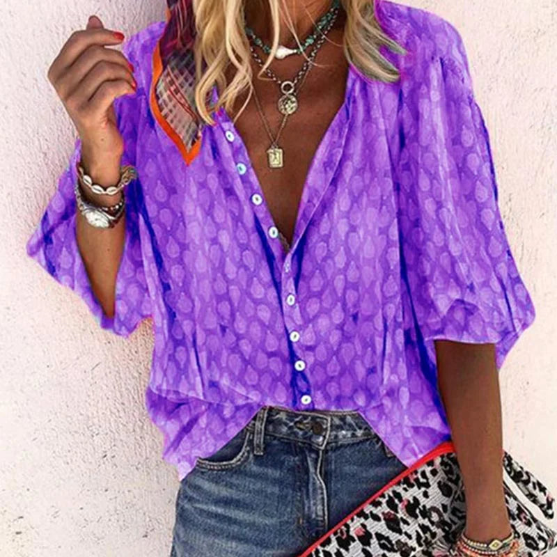 Lightweight Loose Fit Summer Blouse for Women