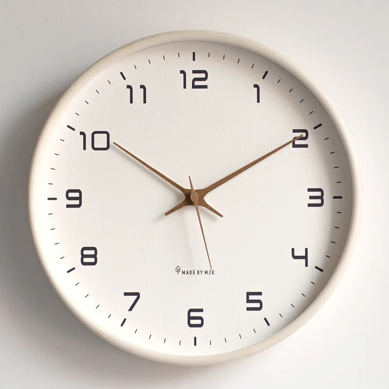 Minimalist Nordic Wall Clock in Metal and Wood