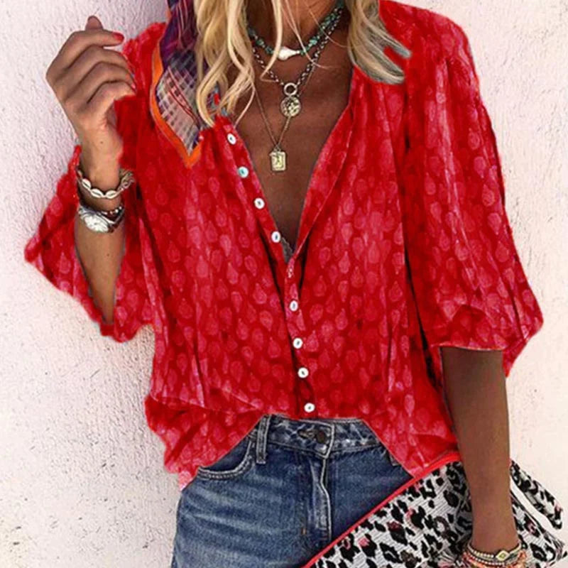 Lightweight Loose Fit Summer Blouse for Women