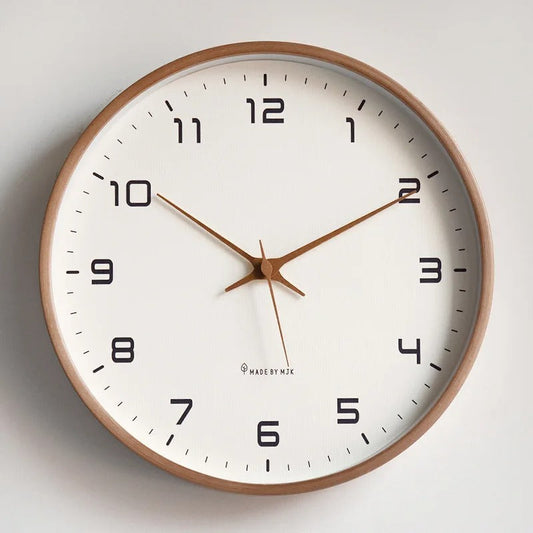 Minimalist Nordic Wall Clock in Metal and Wood