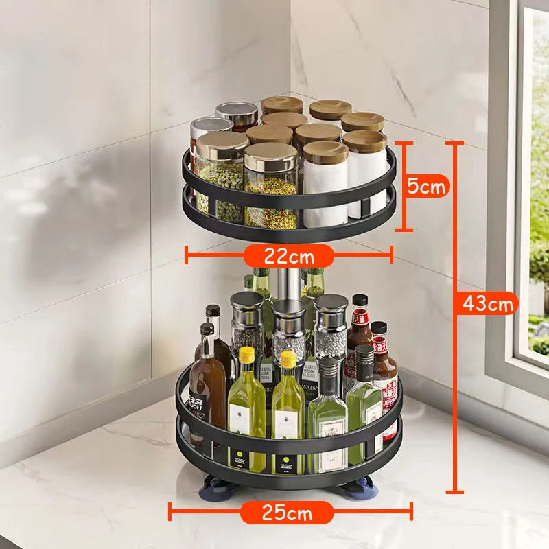 360-Degree Rotating Spice Rack Organizer