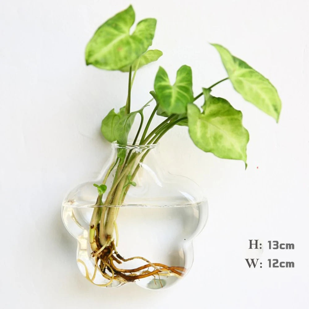 Borosilicate Glass Wall Vase for Modern Decor
