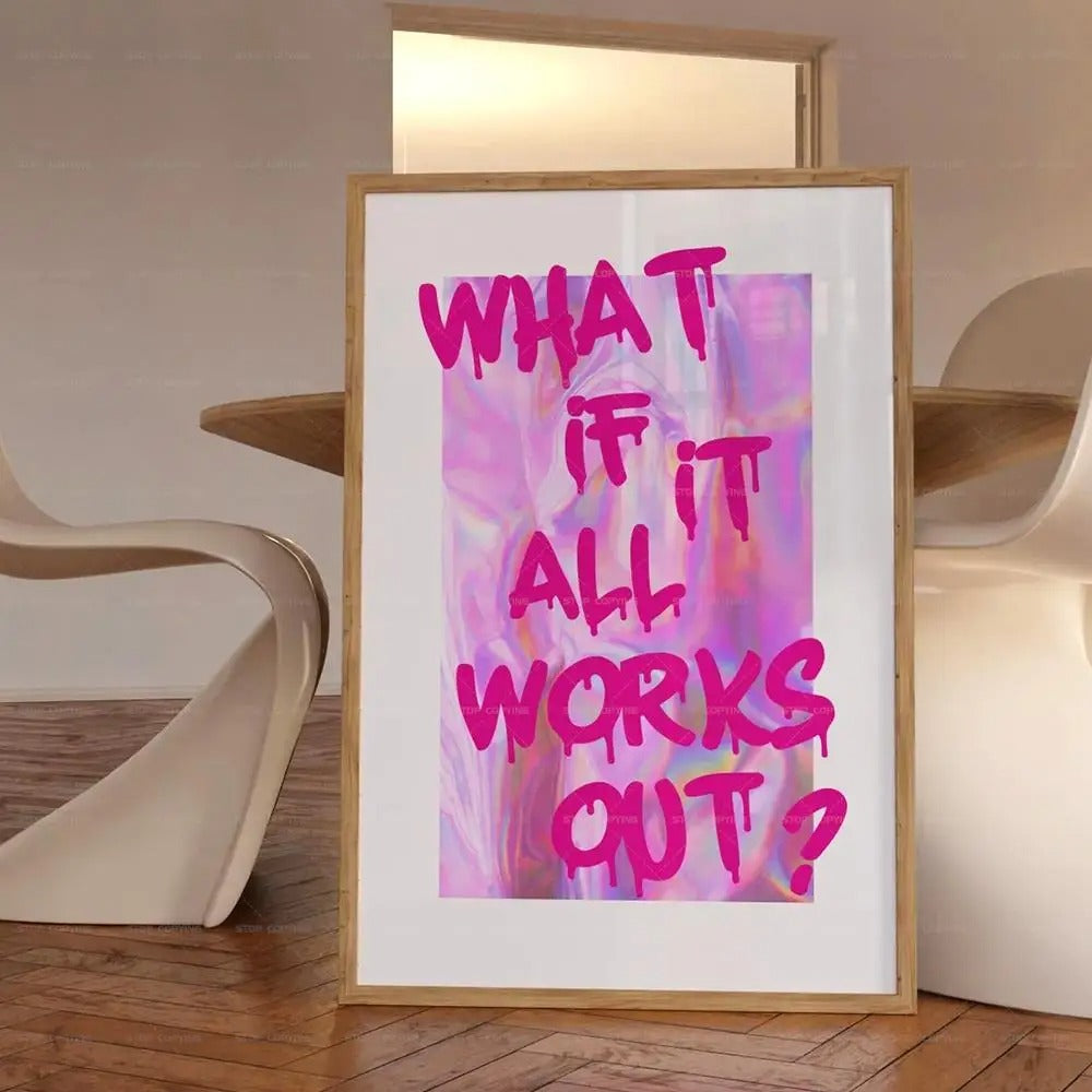 Humorous Bathroom Wall Poster with Playful Quotes and Illustrations