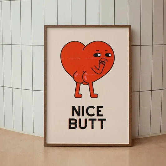 Humorous Bathroom Wall Poster with Playful Quotes and Illustrations