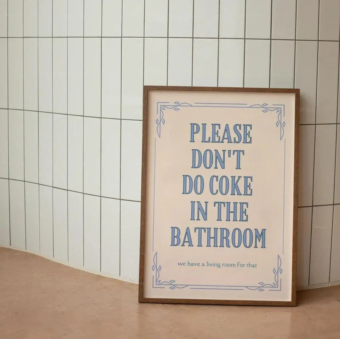 Humorous Bathroom Wall Poster with Playful Quotes and Illustrations