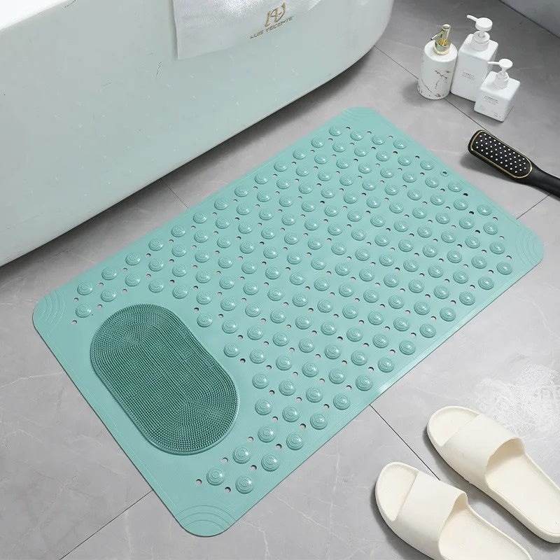 Non-Slip Shower Mat with Foot Scrubber for Safe Bathing