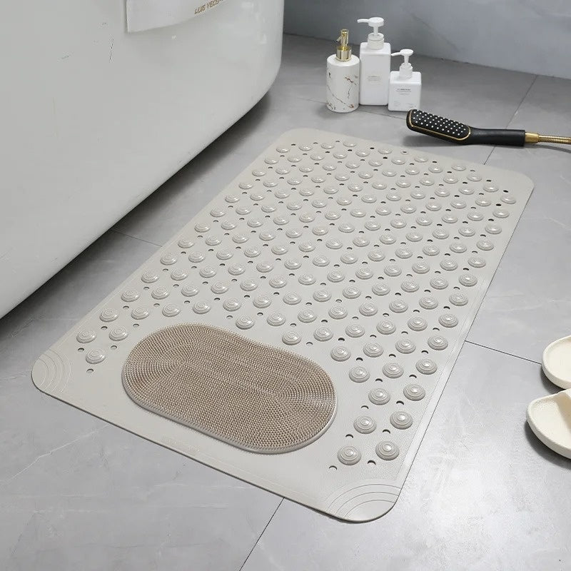 Non-Slip Shower Mat with Foot Scrubber for Safe Bathing