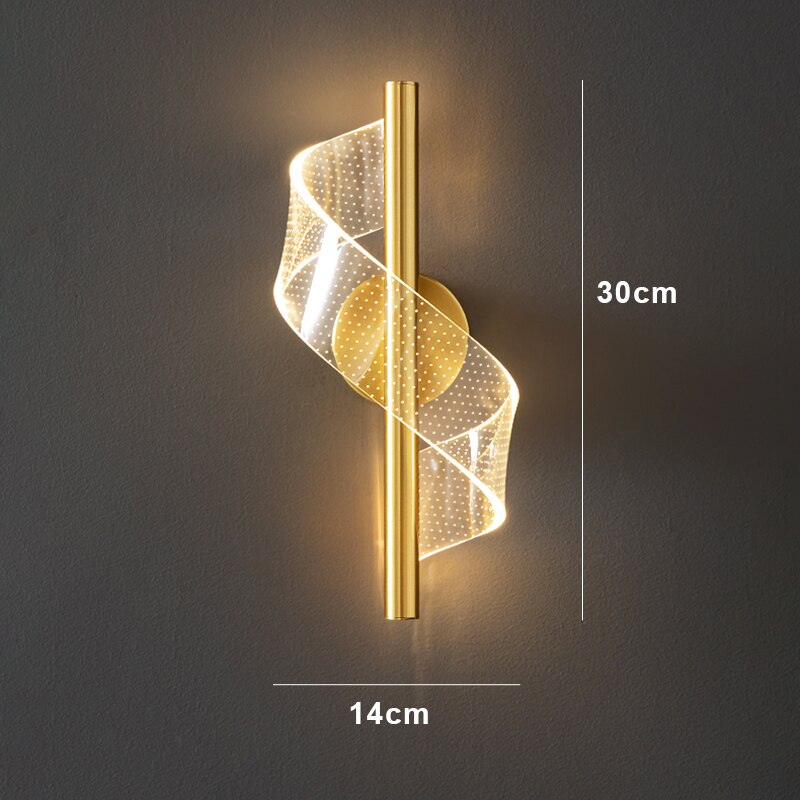 Modern Wavy LED Wall Lamp with Adjustable Light Colors