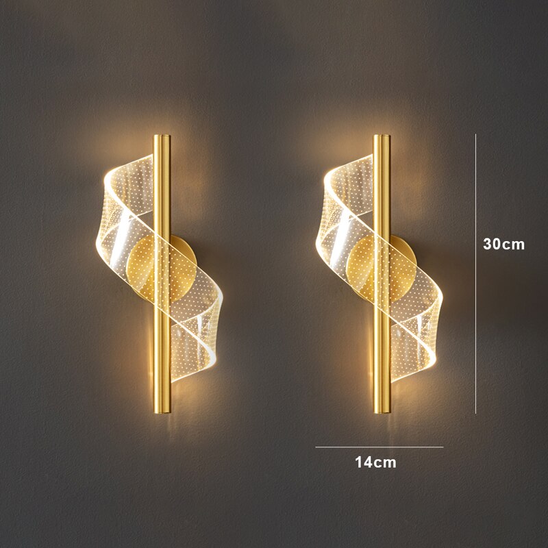 Modern Wavy LED Wall Lamp with Adjustable Light Colors