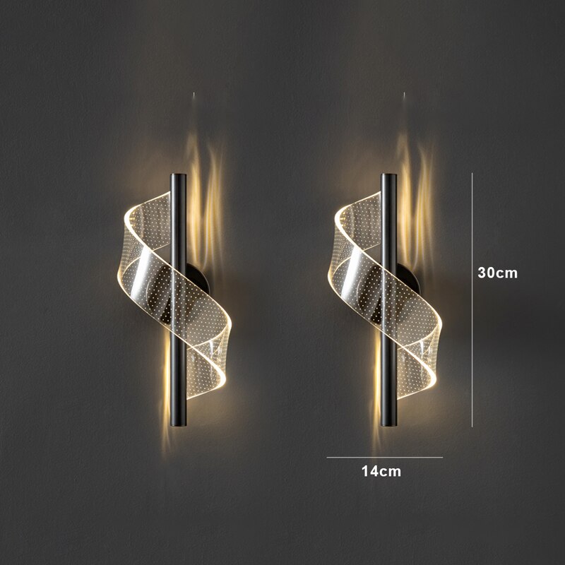 Modern Wavy LED Wall Lamp with Adjustable Light Colors