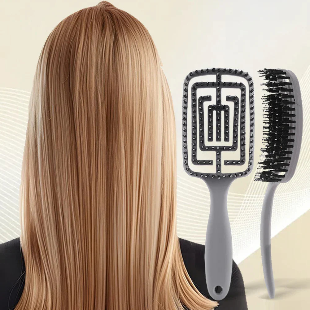 Soft Nylon Ventilated Hair Brush for Quick Drying and Frizz-Free Styling