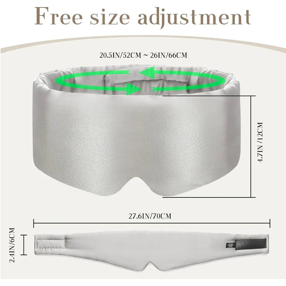 Adjustable Mulberry Silk Eye Mask for Total Light Blocking