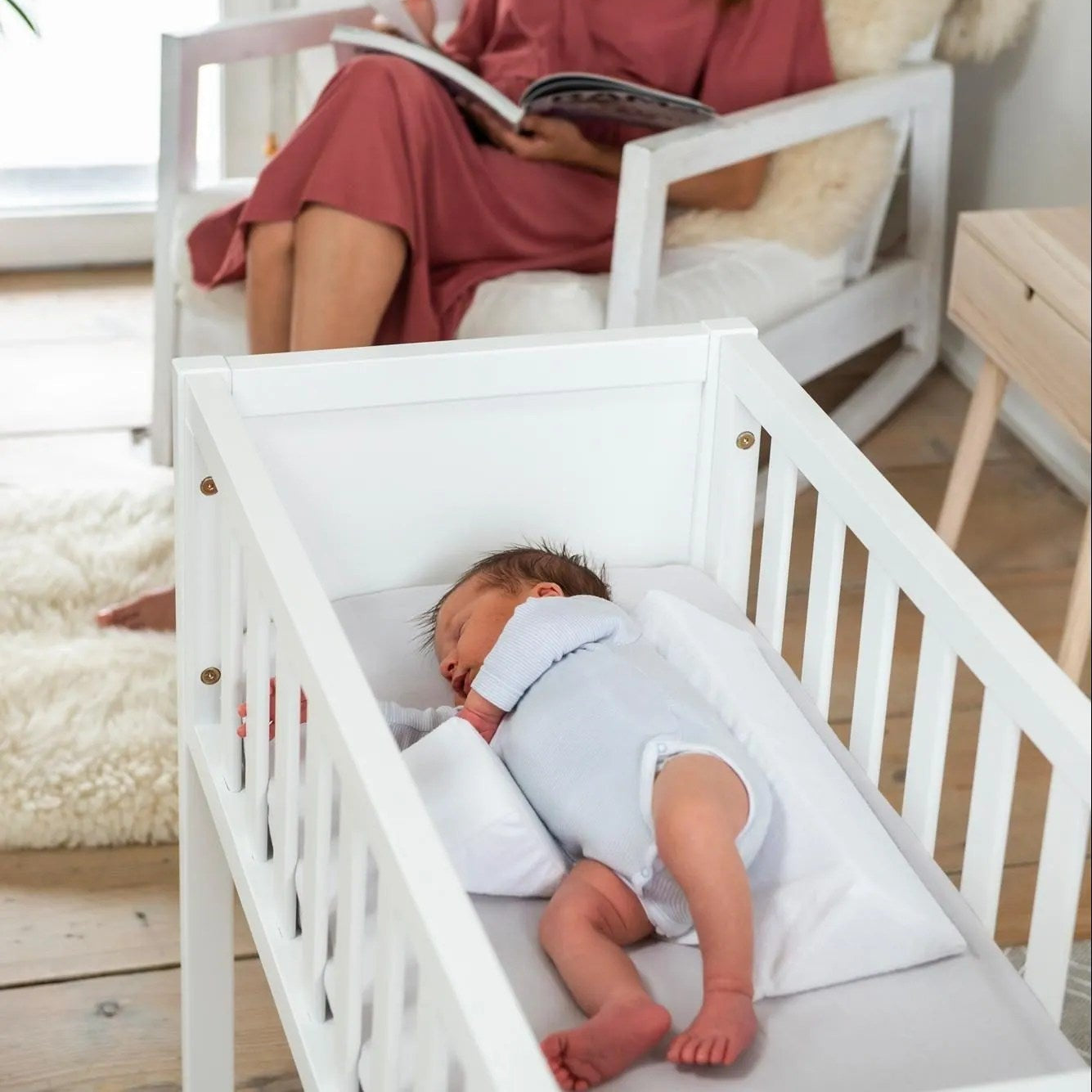 Adjustable Baby Side Sleep Positioner Pillow with Anti-Roll Wedge for Crib