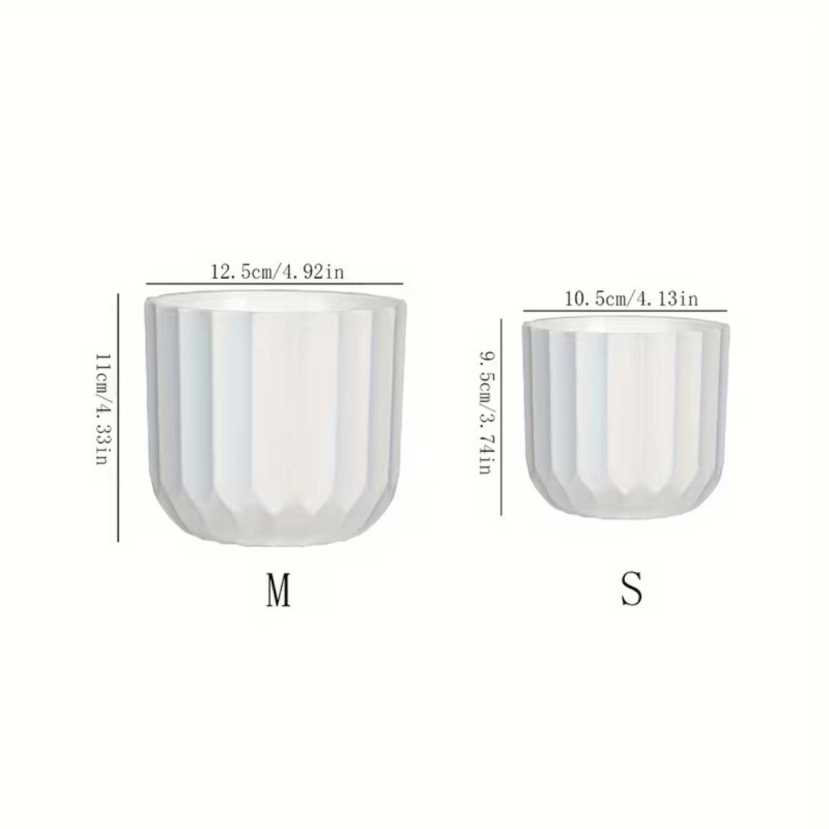 Vertical Striped Indoor Plant Pot - Durable Plastic Flower Container