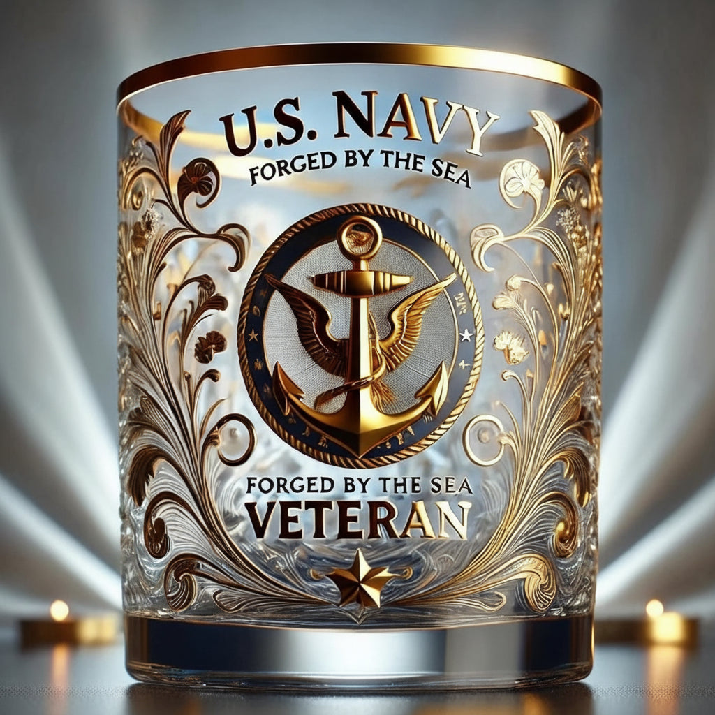 Patriotic Veteran Tribute Engraved Glass Keepsake
