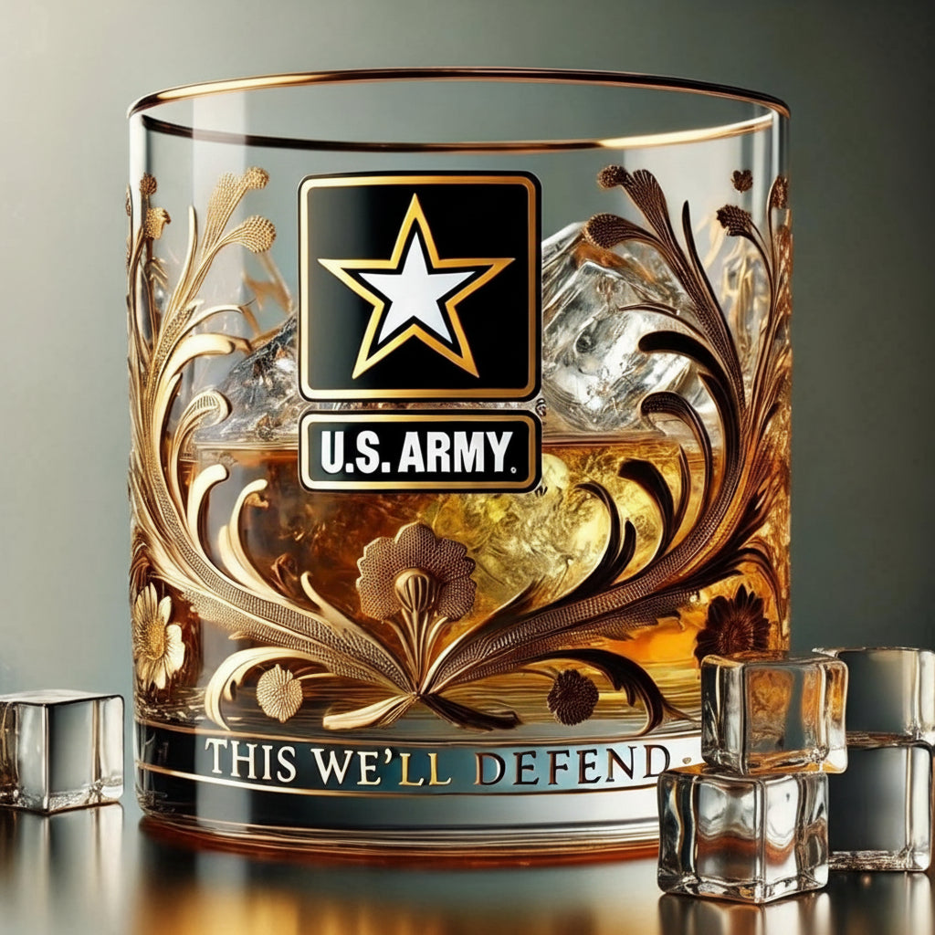 Patriotic Veteran Tribute Engraved Glass Keepsake