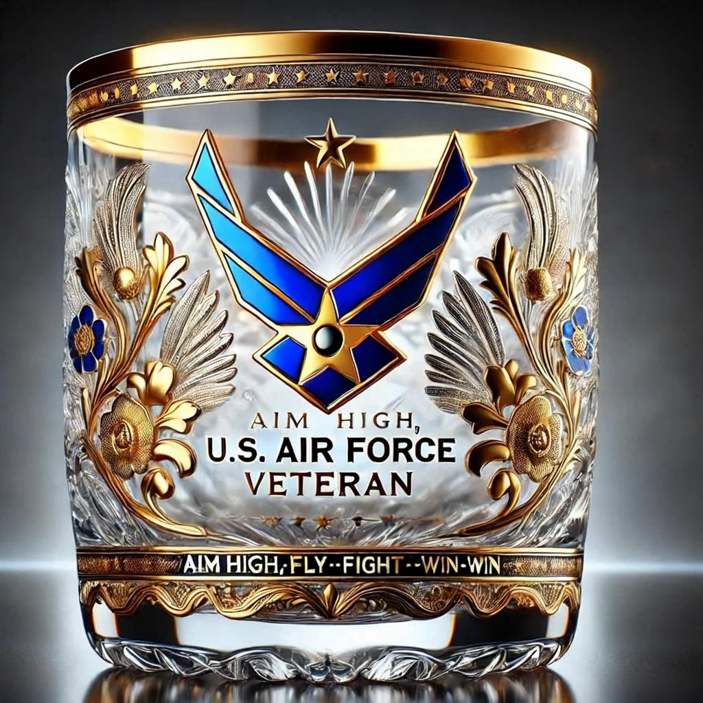 Patriotic Veteran Tribute Engraved Glass Keepsake