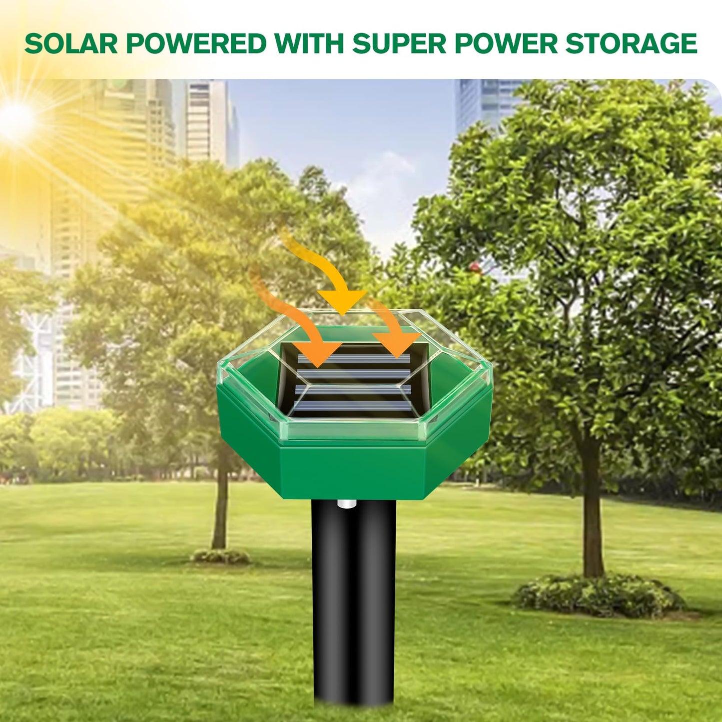 Solar-Powered Ultrasonic Mole Repellent for 465 m² Garden Coverage
