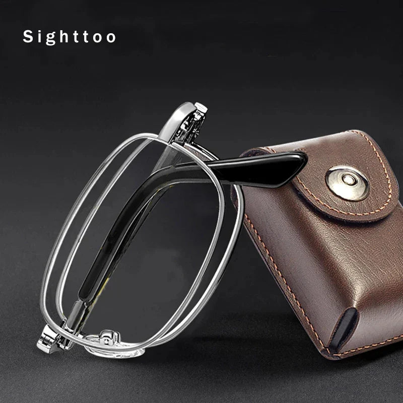Compact Folding Reading Glasses with Keychain Case
