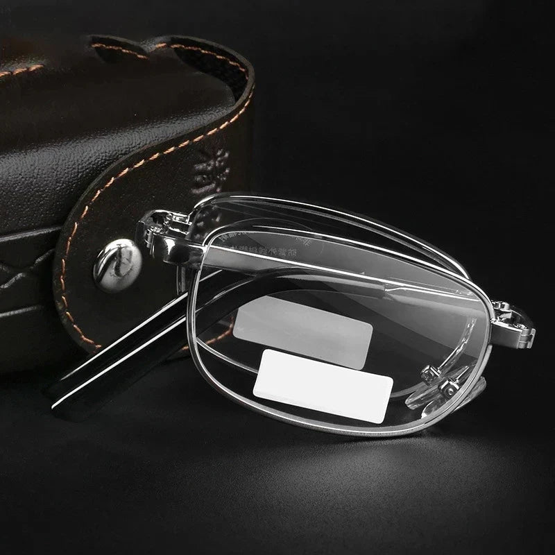 Compact Folding Reading Glasses with Keychain Case