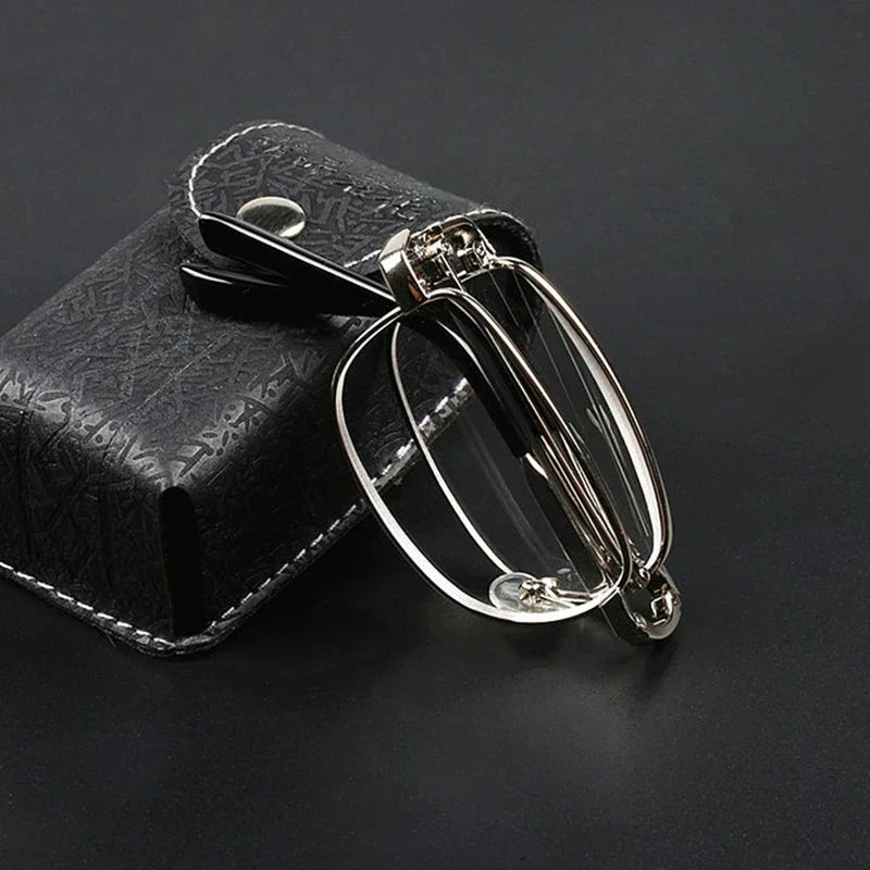 Compact Folding Reading Glasses with Keychain Case