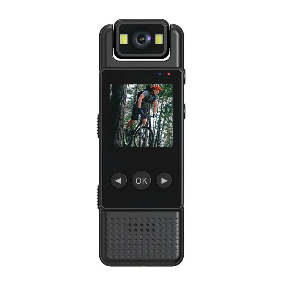 Compact 1080P Body Camera with Loop Recording and Rotatable Lens