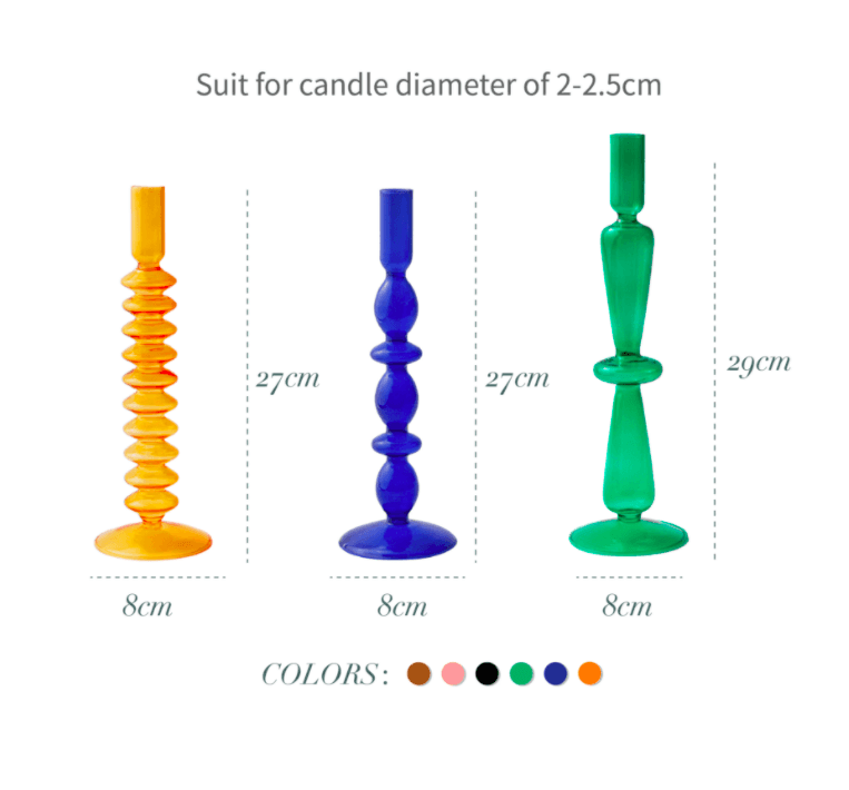 Vintage Glass Candle Holder with Curved Silhouette