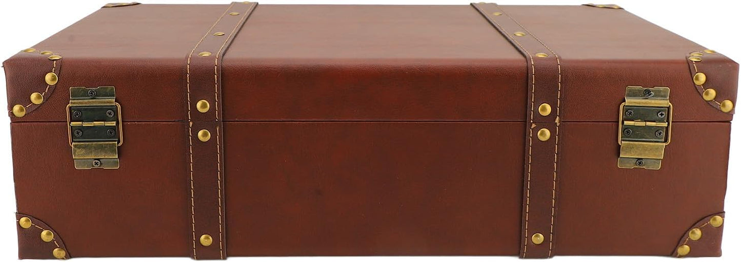 Vintage Leather Overnight Carry-On Case with Alloy Lock