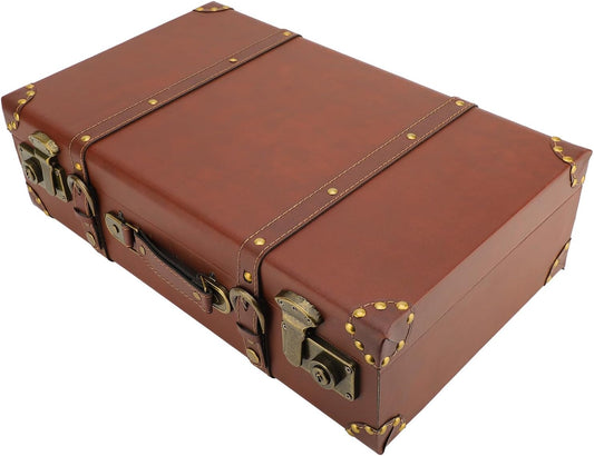 Vintage Leather Overnight Carry-On Case with Alloy Lock