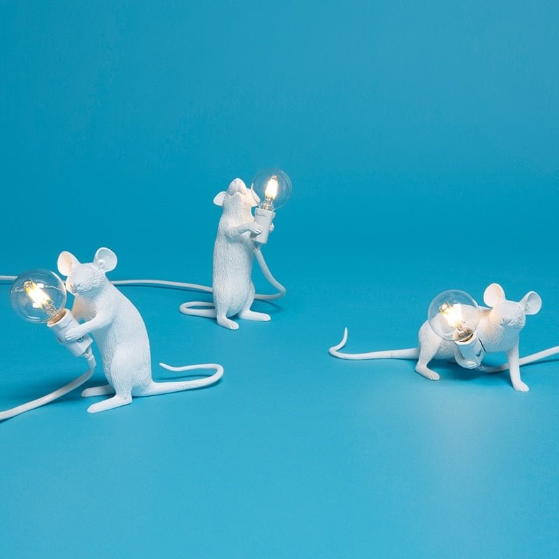 Vintage Mouse LED Desk Lamp with Unique Resin Design