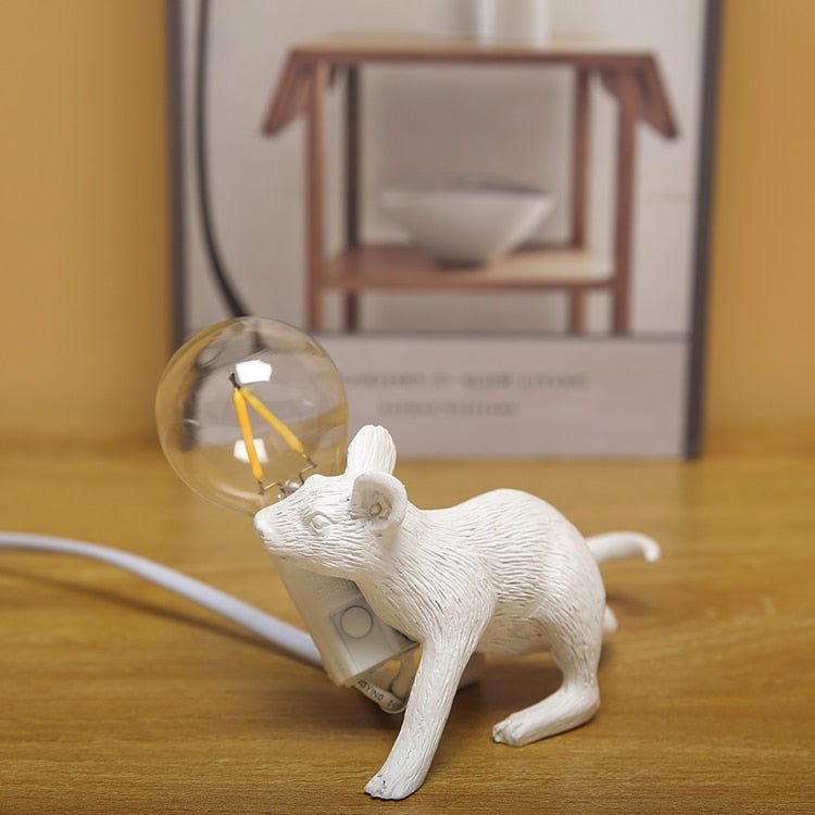 Vintage Mouse LED Desk Lamp with Unique Resin Design