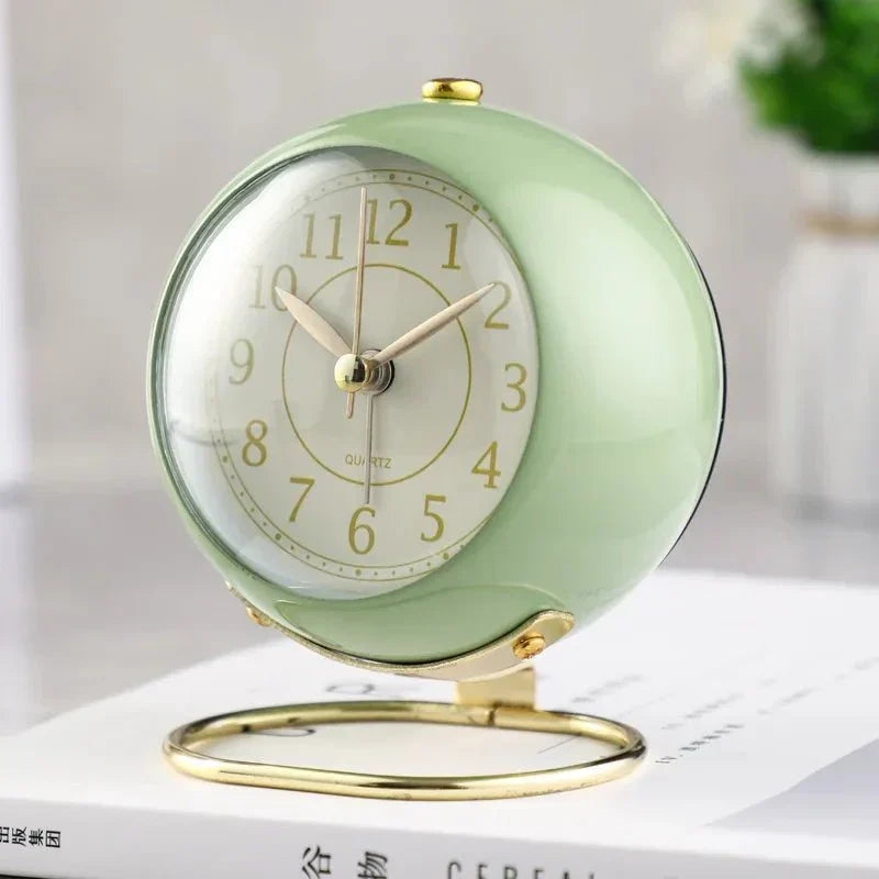 Vintage Silent Alarm Clock with Night Light