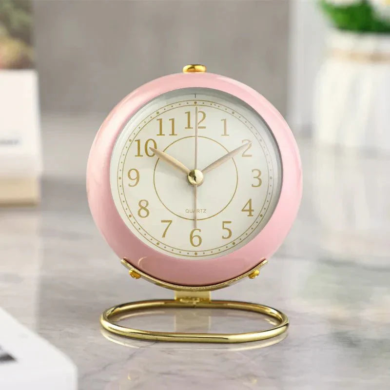Vintage Style Silent Alarm Clock with Night Light