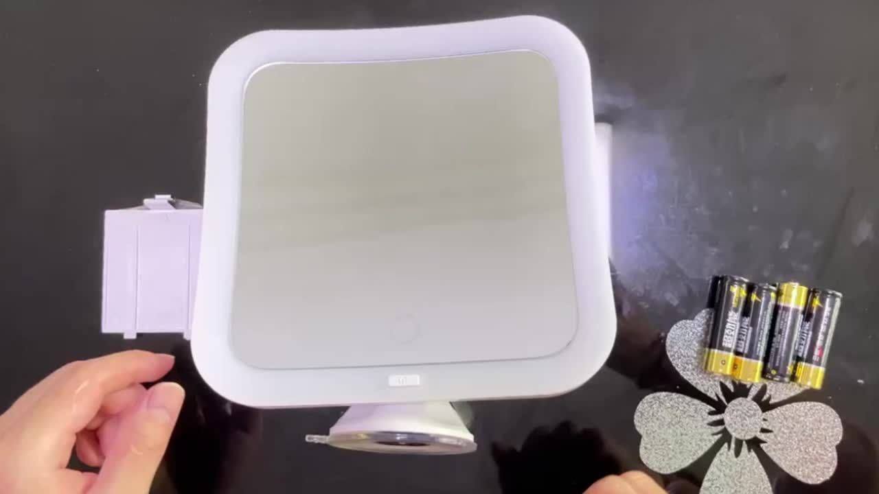 Compact LED Makeup Mirror with 10X Magnification and Adjustable Lighting