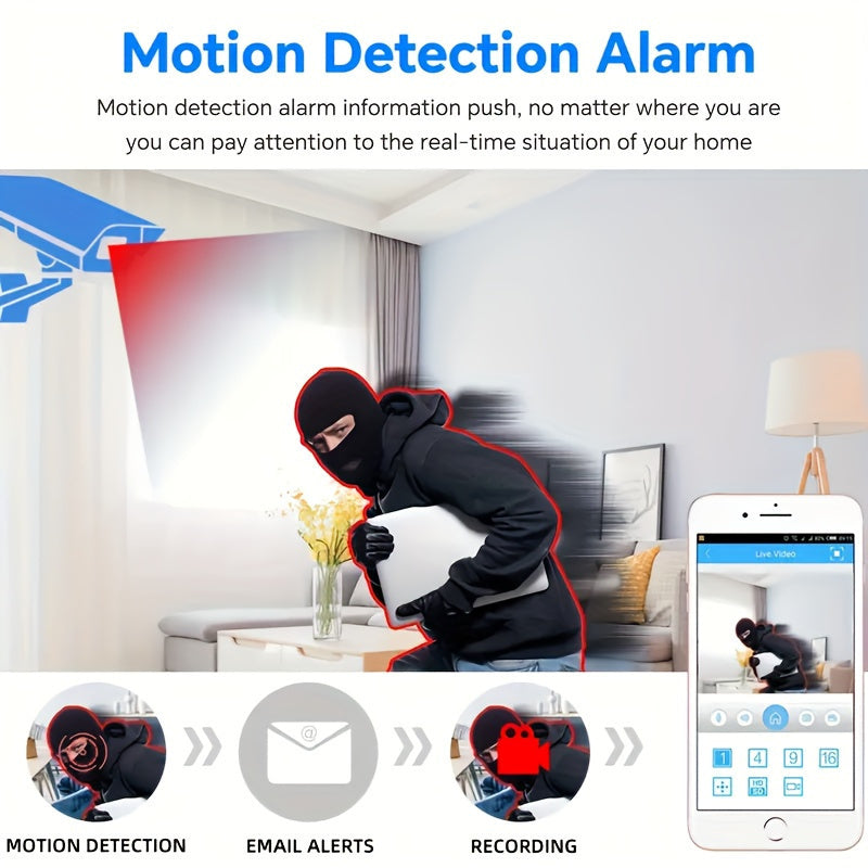 Wireless 1080p HD WiFi Security Camera with Sound Alarm