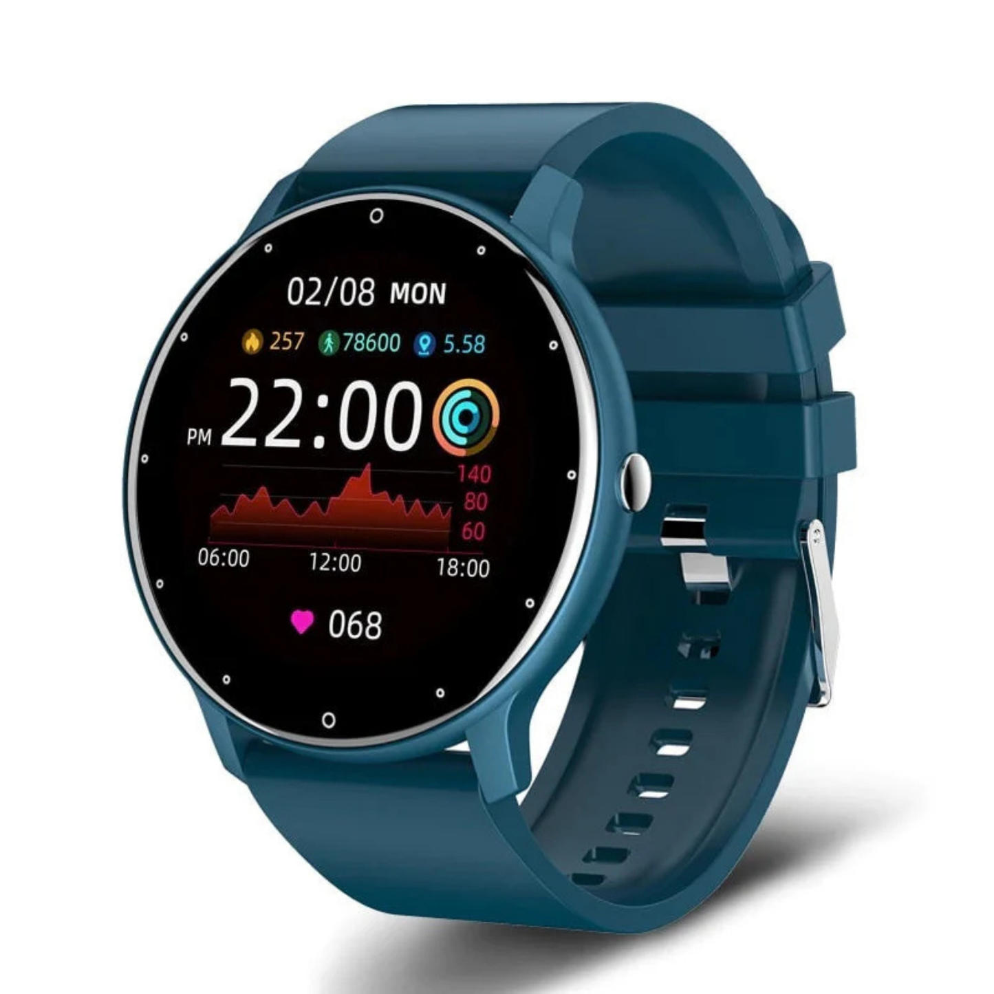 Precision Health Monitoring Smartwatch with Blood Pressure and Heart Rate Tracking