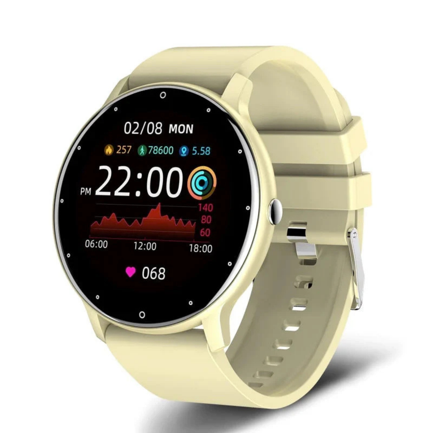 Precision Health Monitoring Smartwatch with Blood Pressure and Heart Rate Tracking