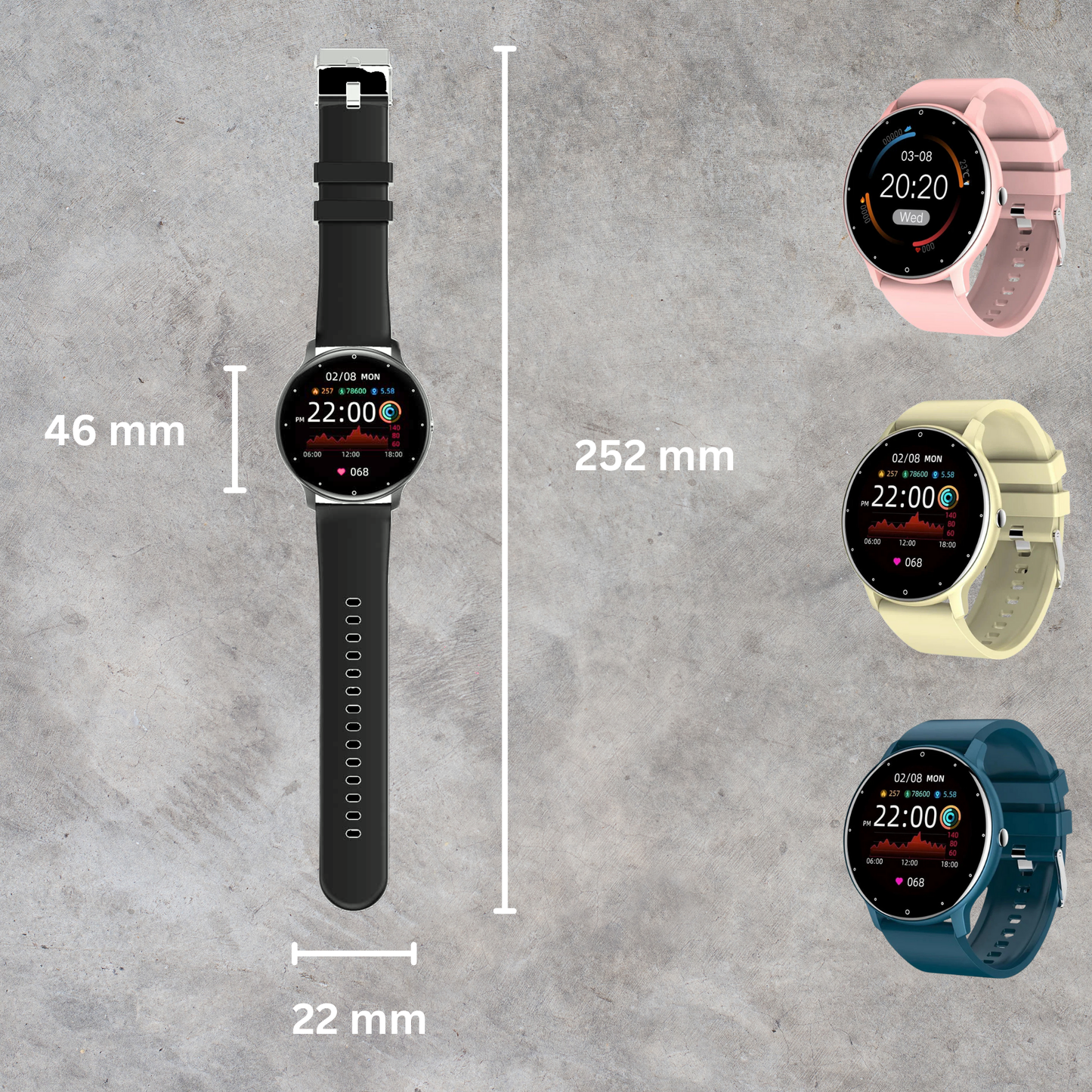 Precision Health Monitoring Smartwatch with Blood Pressure and Heart Rate Tracking
