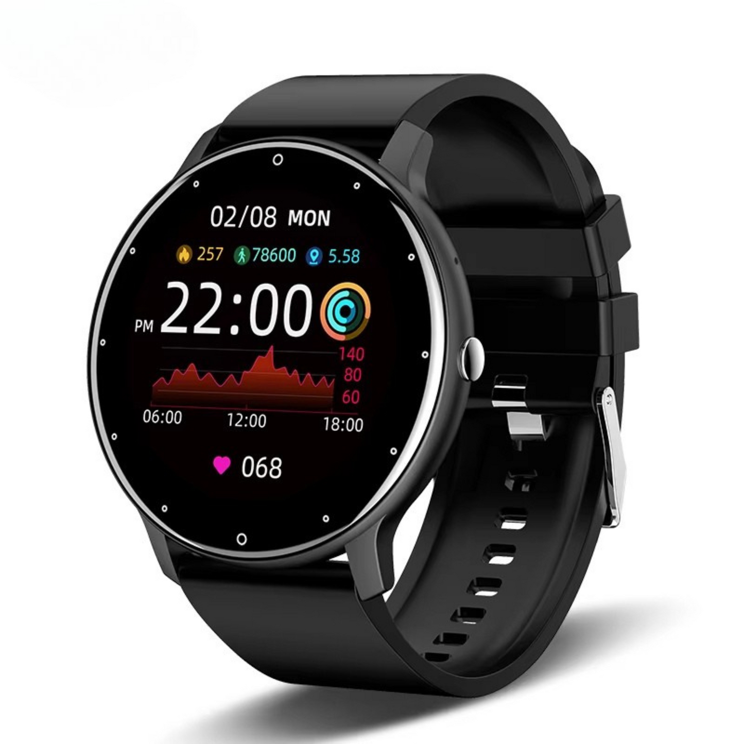 Precision Health Monitoring Smartwatch with Blood Pressure and Heart Rate Tracking