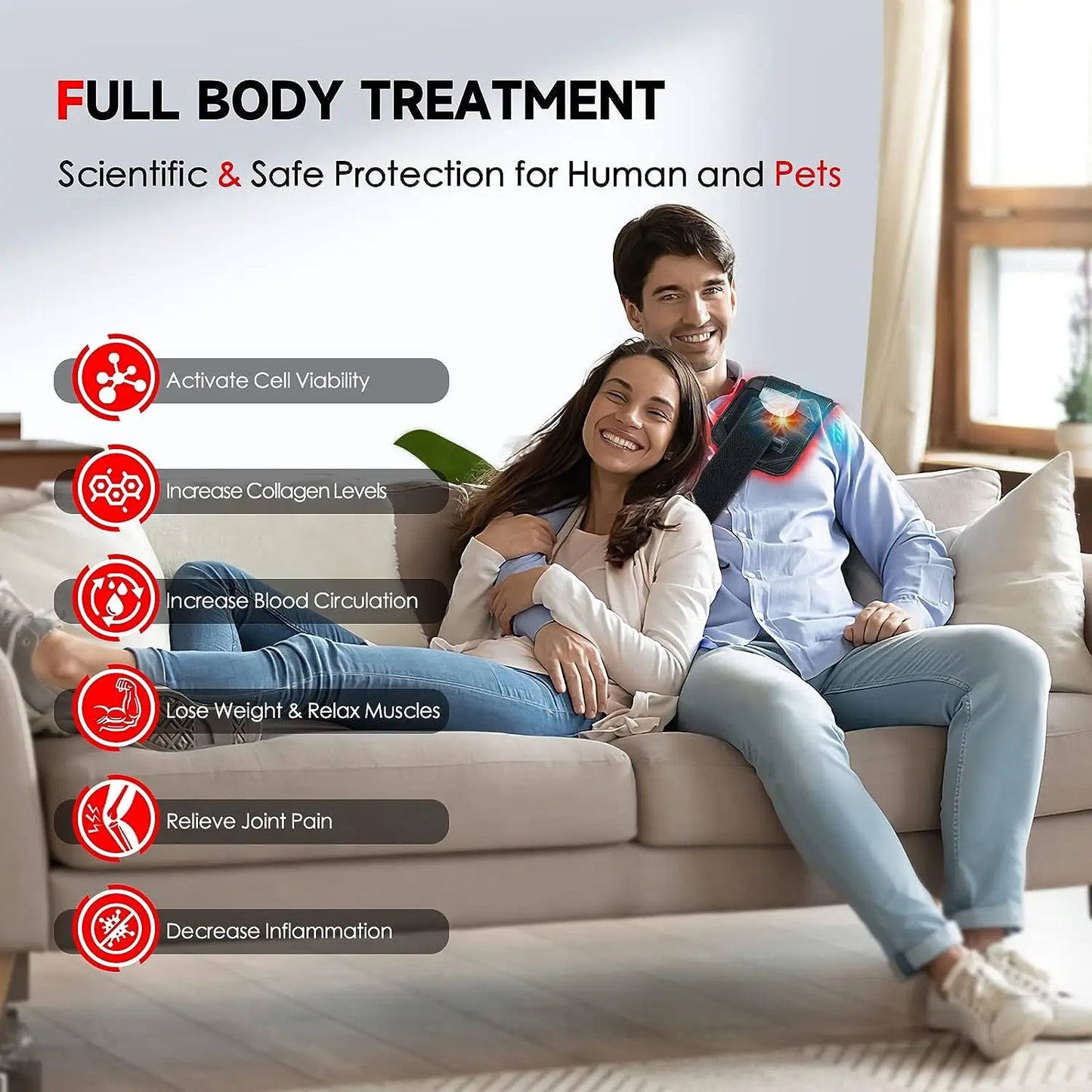 Infrared Light Therapy Belt for Pain Relief and Metabolism Boost