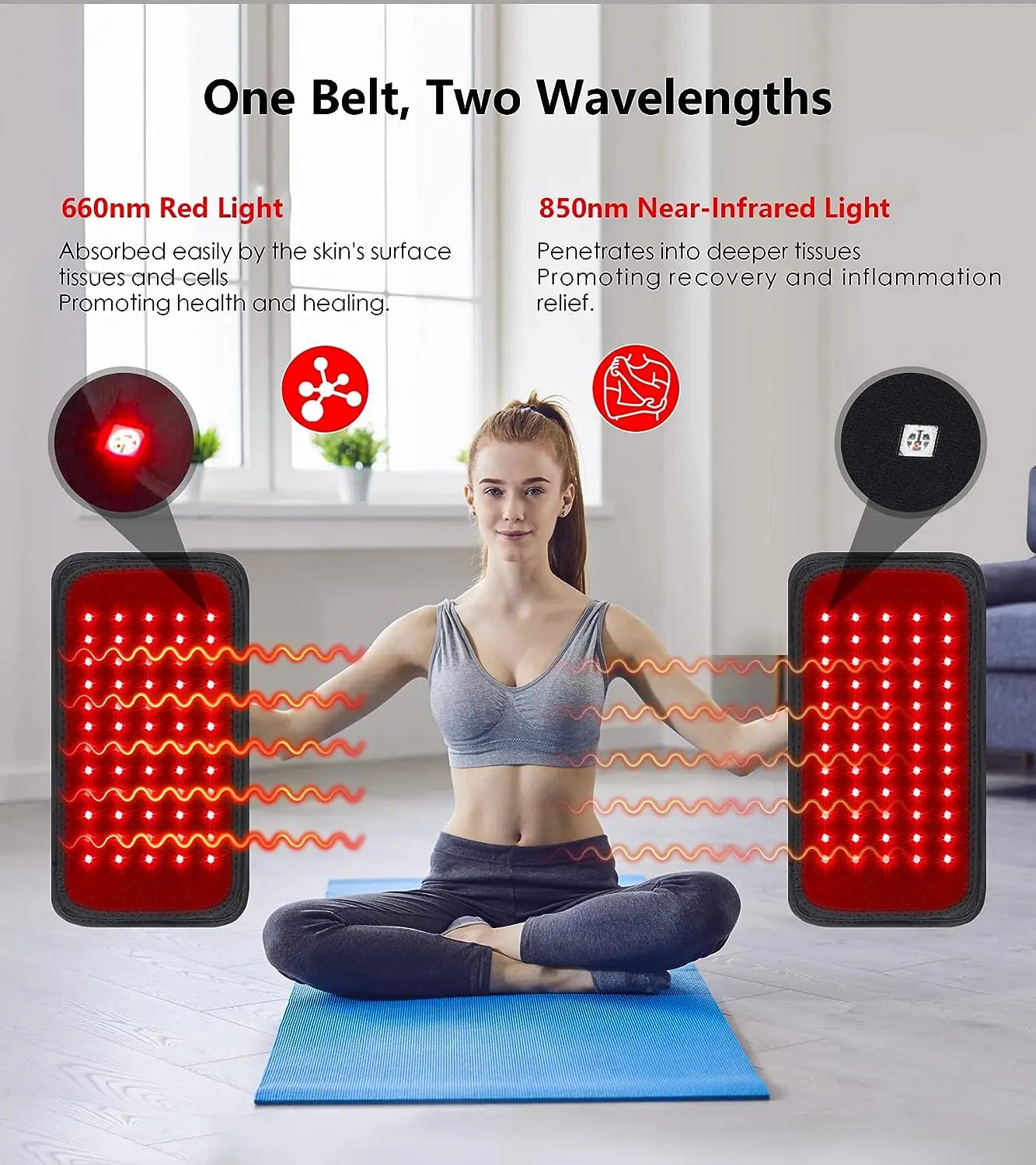 Infrared Light Therapy Belt for Pain Relief and Metabolism Boost